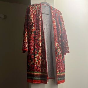 Long Flower Pattern Cardigan
